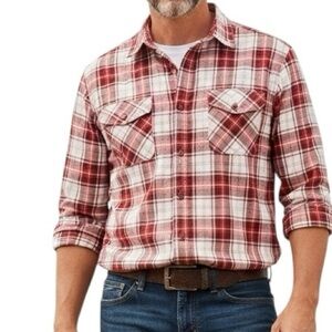 Oakley Red Plaid Check Long Sleeve Shirt Size L